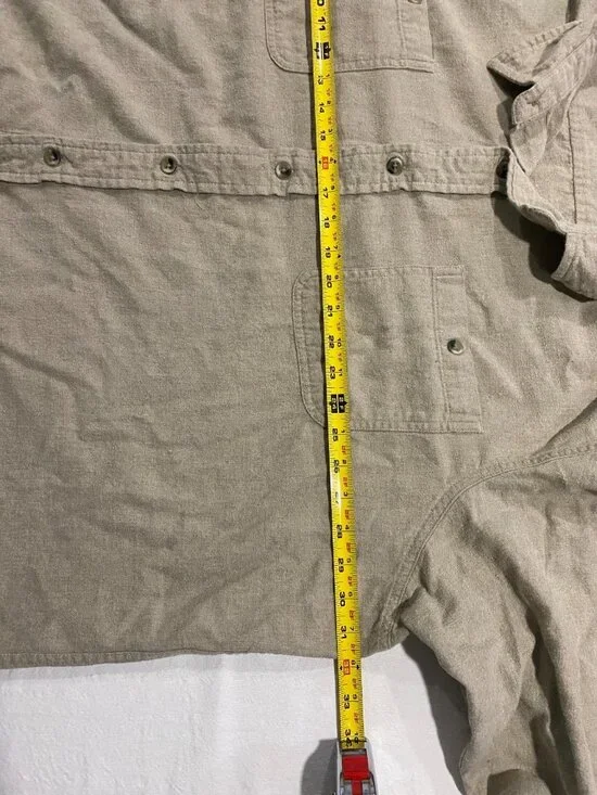 RED HEAD BRAND Flannel Button Up Shirt Beige 4XL Cotton Workwear Gorpcore Rugged - Picture 6 of 7